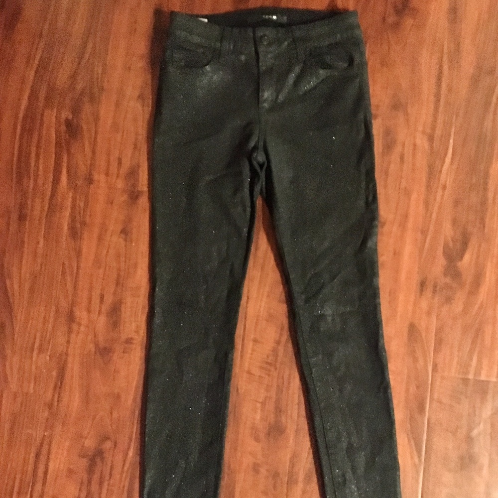 JOE'S JEANS Black Silver Shimmer Glitter Jeans, 27